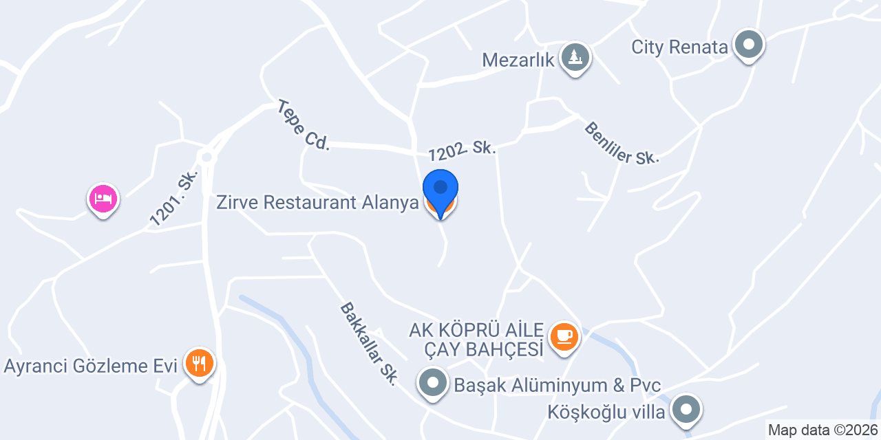 Zirve Restaurant Alanya konumu