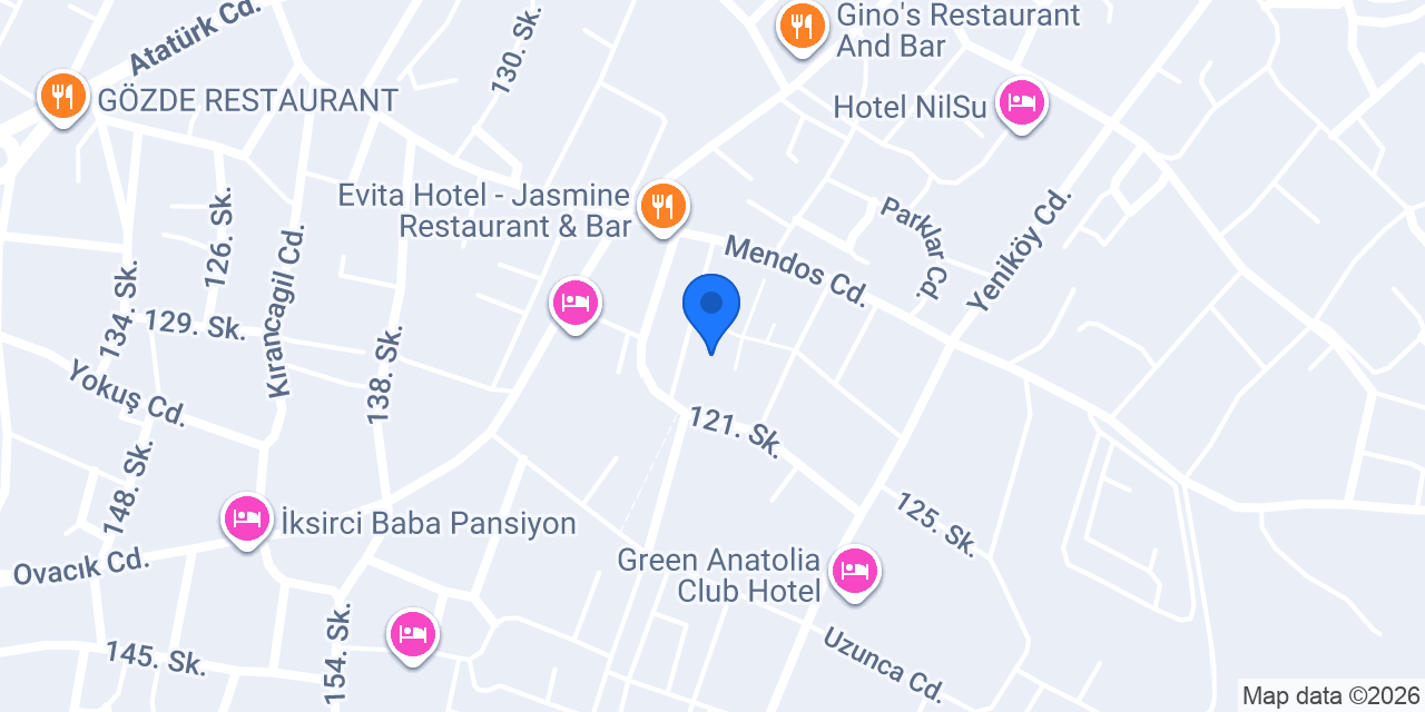 Cennet Bahçesi Pansiyon konumu