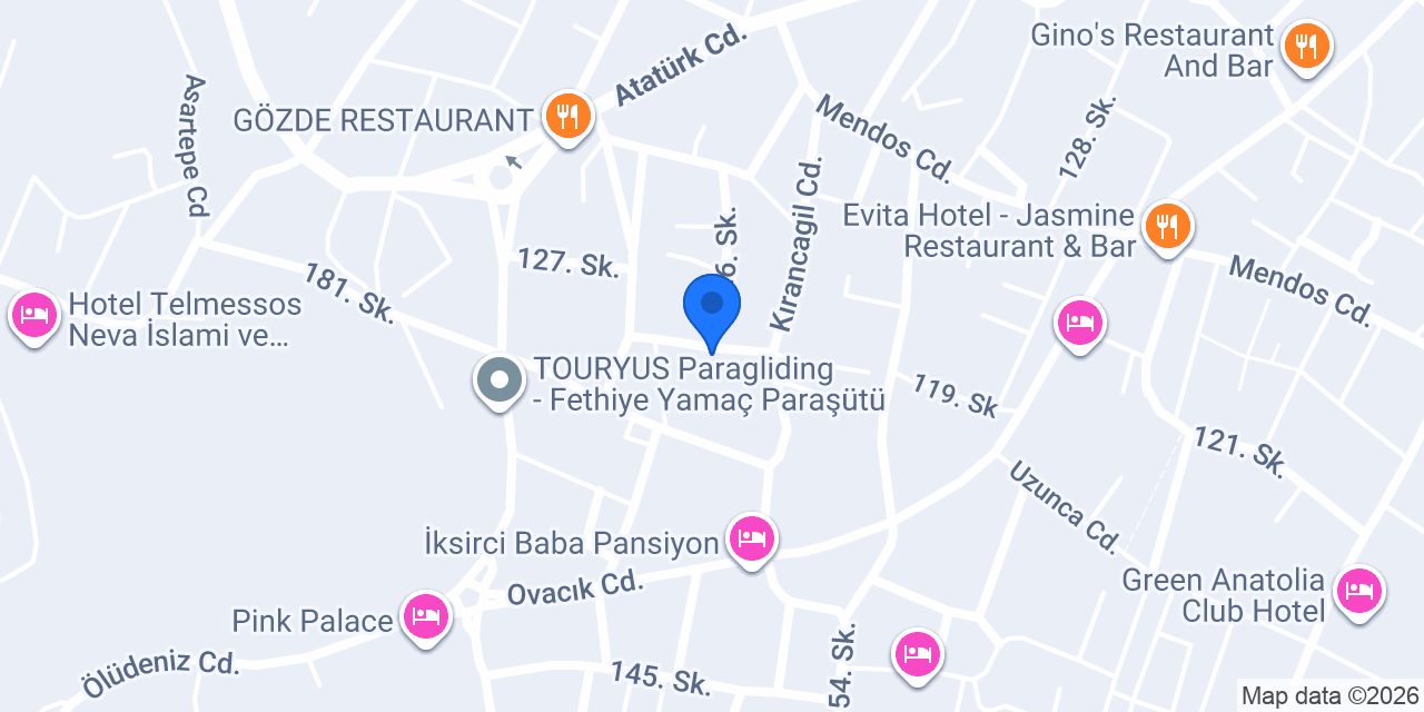 Yaz Pansiyon konumu