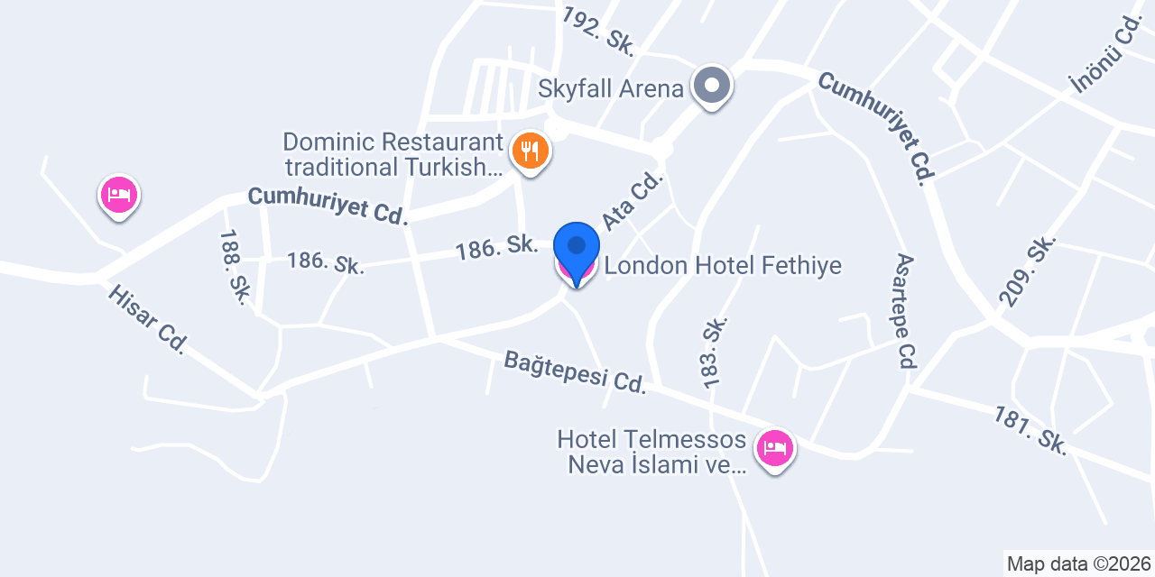 London Hotel Fethiye konumu