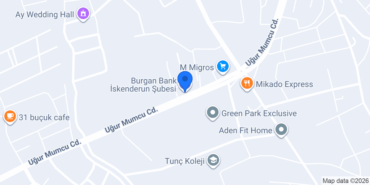 Burgan Bank İskenderun Şubesi konumu