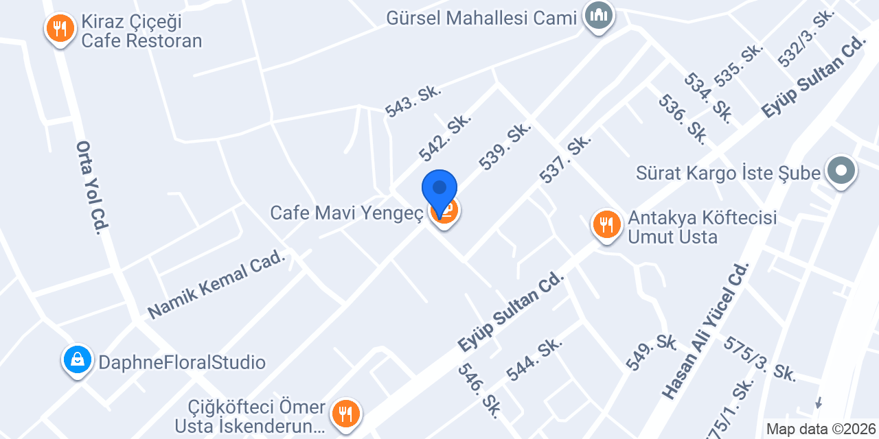 Cafe Mavi Yengeç konumu