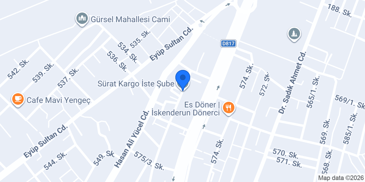 Sürat Kargo İste Şube konumu