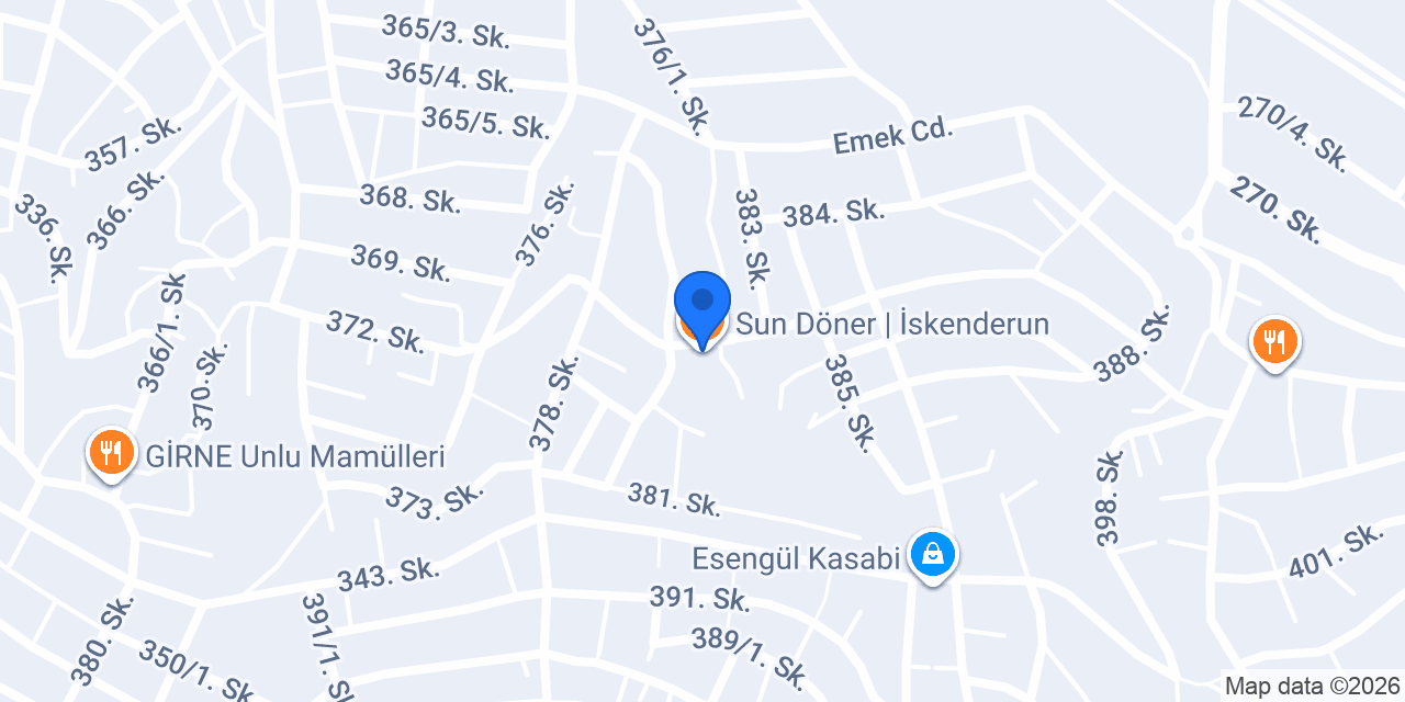 Sun Döner | İskenderun konumu