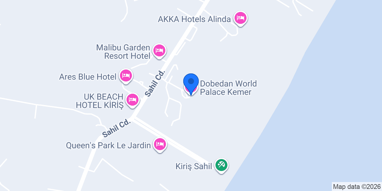Dobedan World Palace Kemer konumu