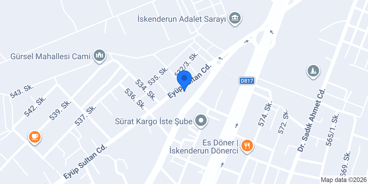 Türkiye İş Bankası Adliye/İskenderun Şubesi konumu