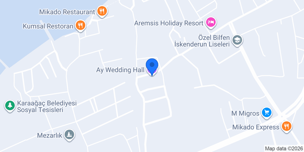 Ay Wedding Hall konumu