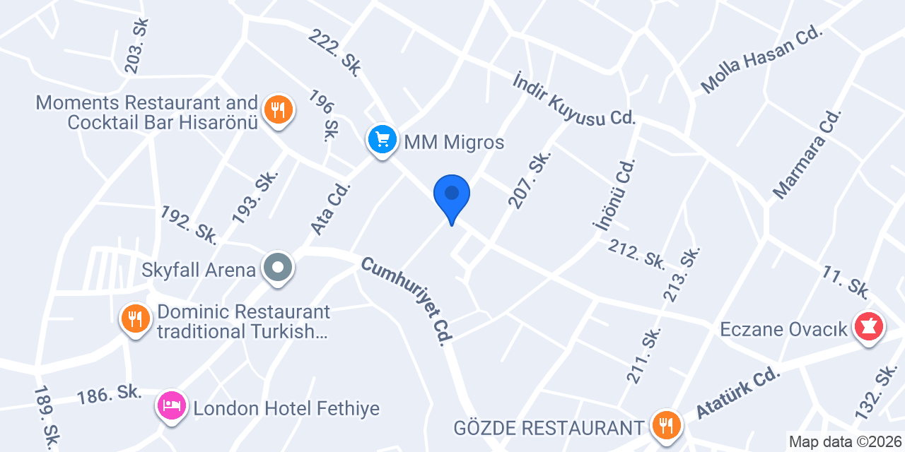 Dinç Otel konumu