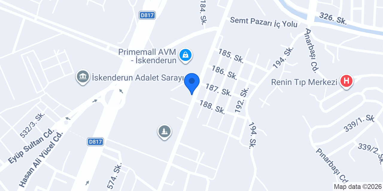 İskenderun Primemall Taksi konumu