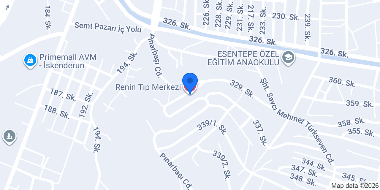Renin Tıp Merkezi konumu