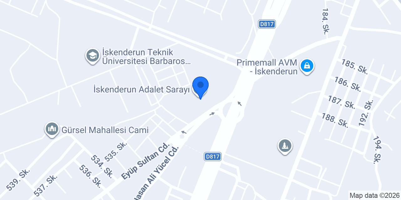 İskenderun Adalet Sarayı konumu