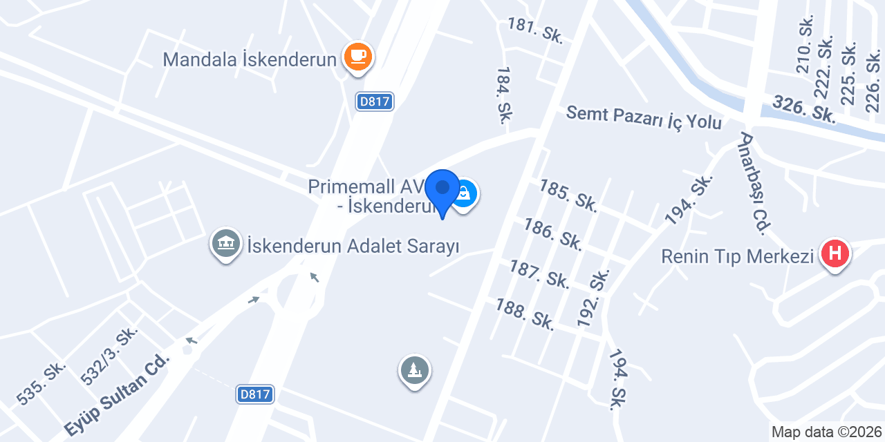 Kebo PrimeMall İskenderun konumu