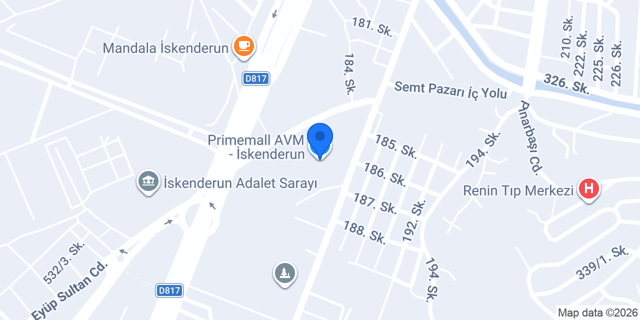 Primemall AVM - İskenderun konumu
