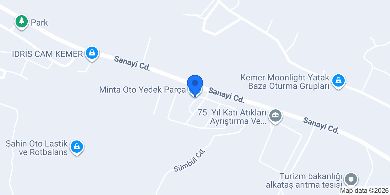 Minta Oto Yedek Parça konumu