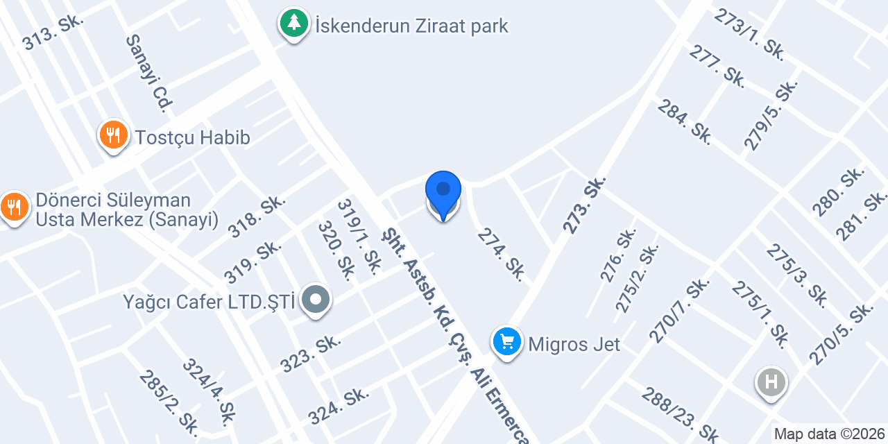 İskenderun Mesleki Eğitim Merkezi konumu