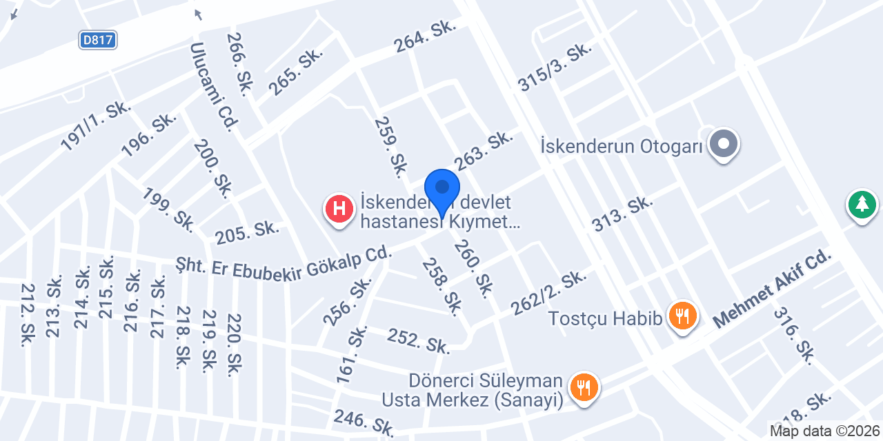 İskenderun Zirve Psikoteknik konumu