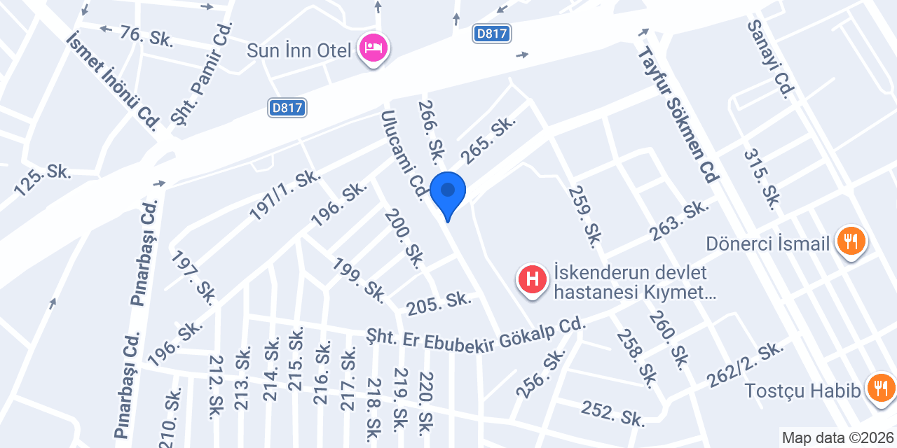 Marina et balık evi konumu