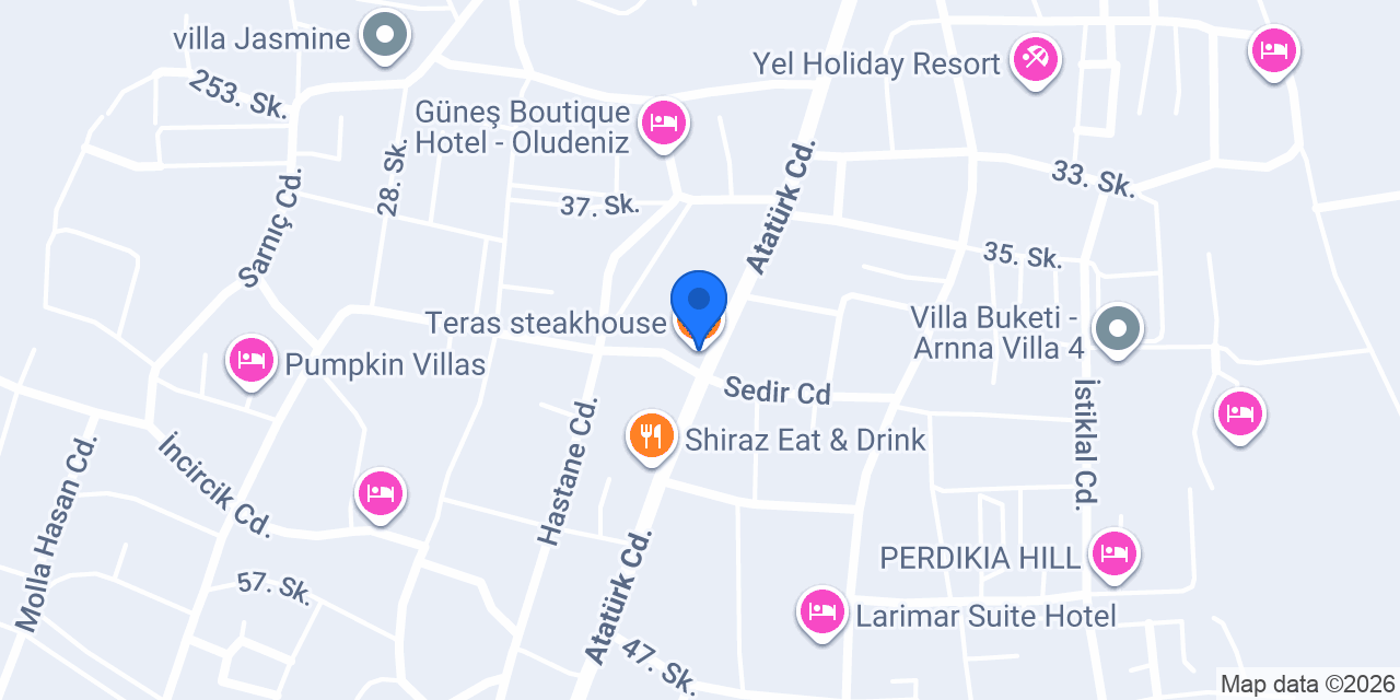 Teras steakhouse konumu