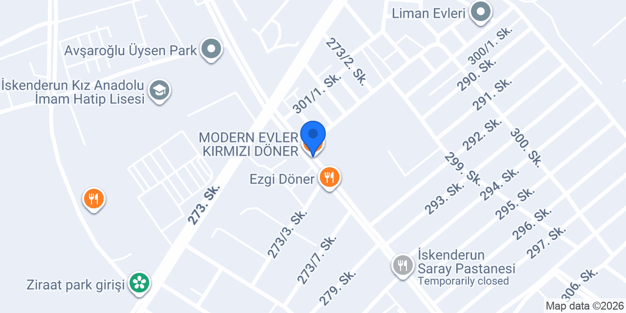 MODERN EVLER KIRMIZI DÖNER konumu