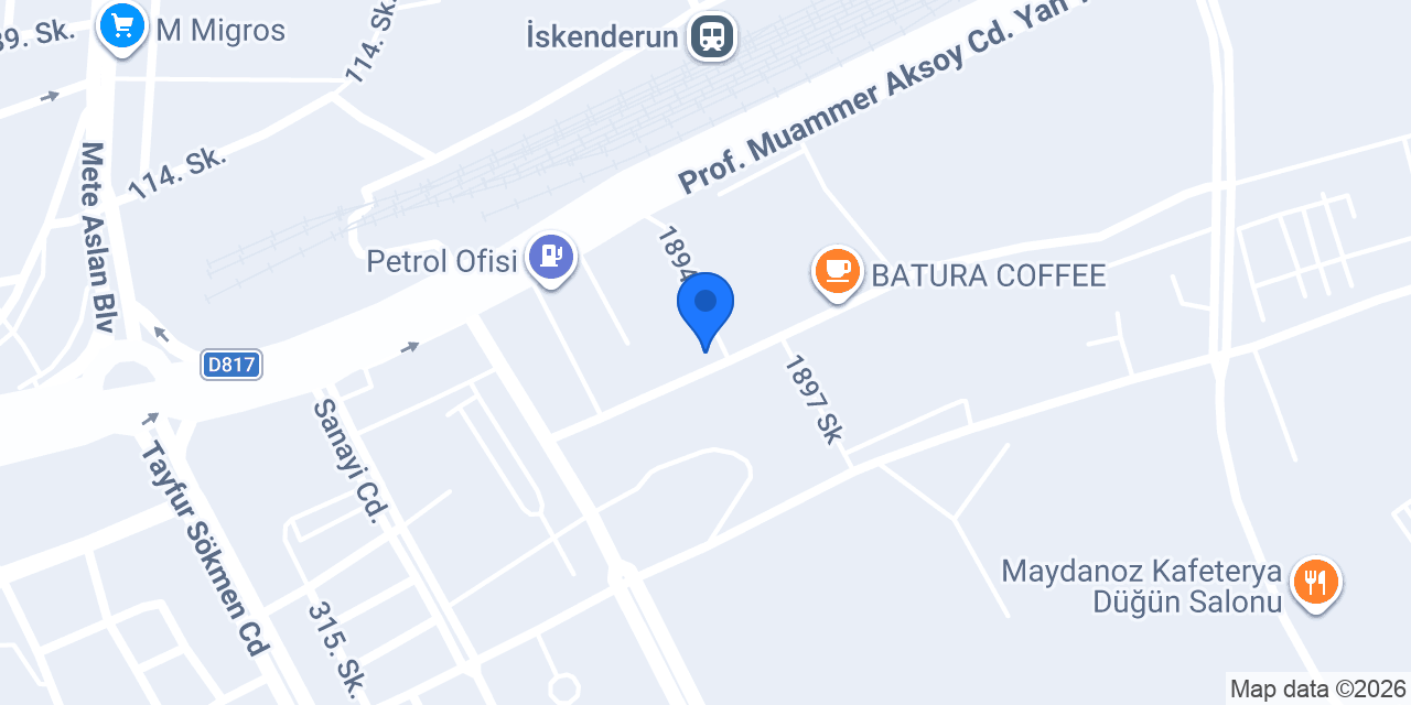 İskenderun Direksiyon Kaplama konumu