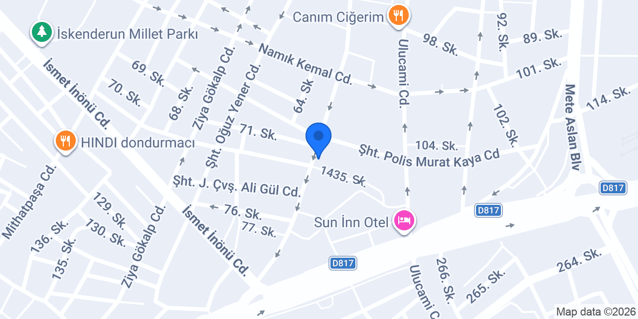 GÖRKEM MEFRUŞAT EV TEKSTİLİ PERDE İSKENDERUN konumu