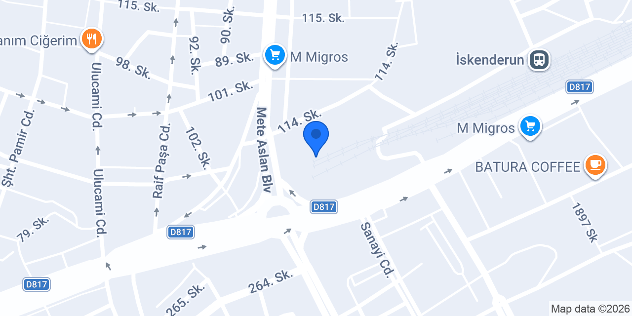 ATARAİL İSKENDERUN DEPO konumu