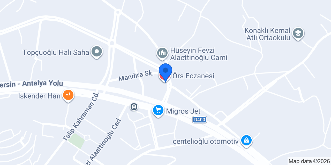 Yeni Mevlana Eczanesi konumu