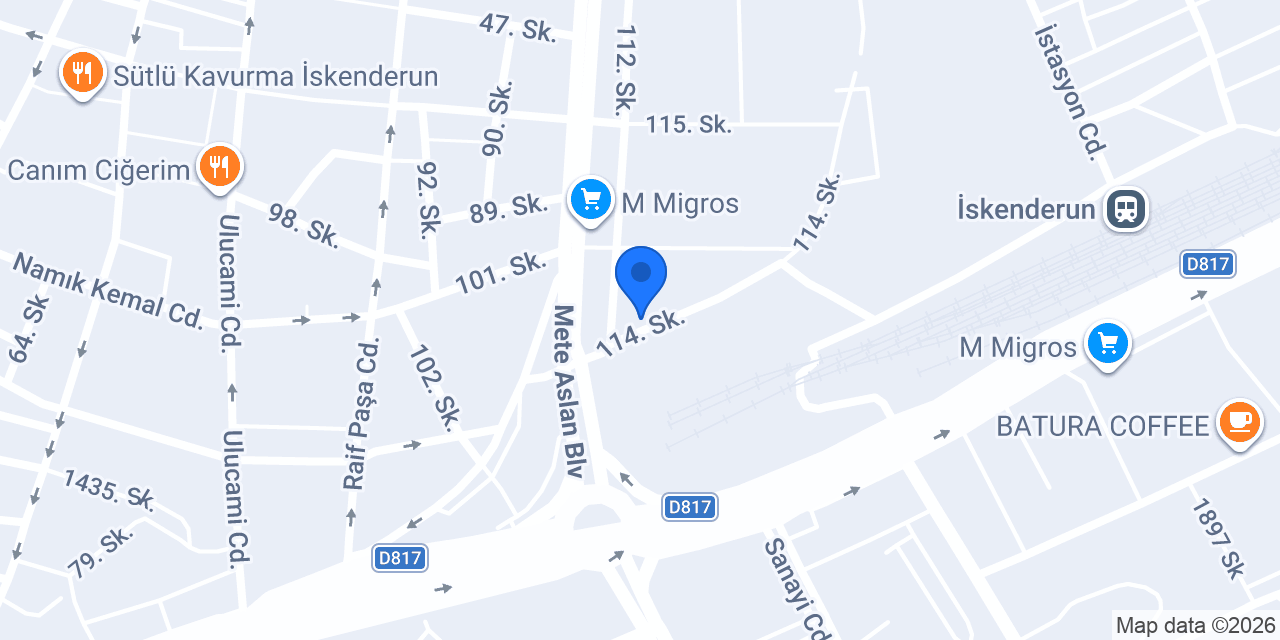 Yapı Kredi - İskenderun Şubesi konumu