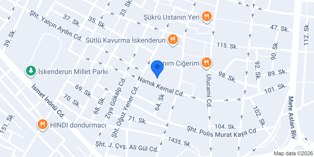İskenderun Pusula Kurs Merkezi konumu