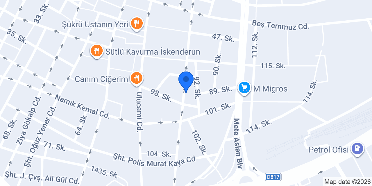 TEK DÖNER konumu