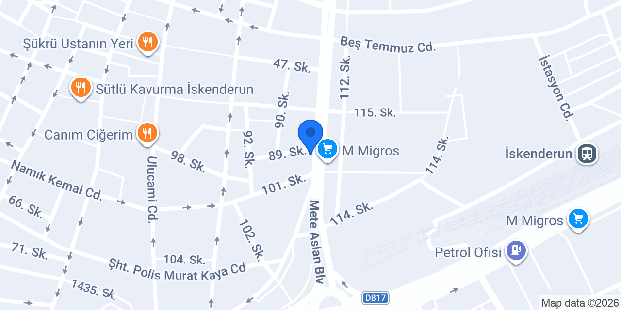 Evim Pastanesi konumu
