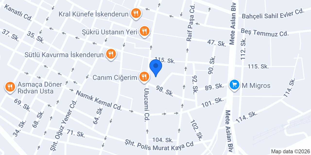 İskenderun Verem Savaşı Dispanser konumu
