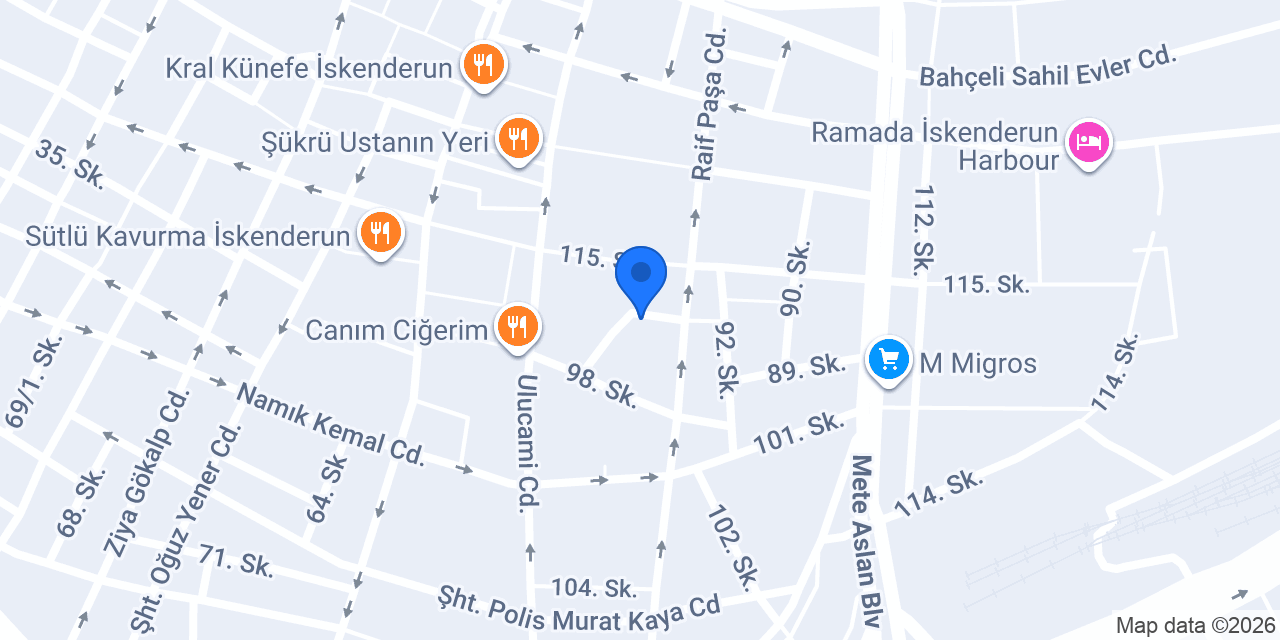 Günlük Kiralık Daire Vip House İskenderun Hatay konumu
