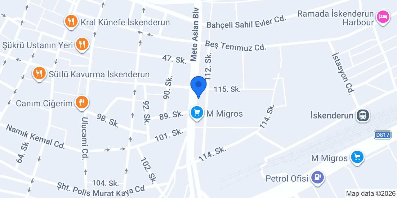 Emlak Katılım İskenderun Şubesi konumu