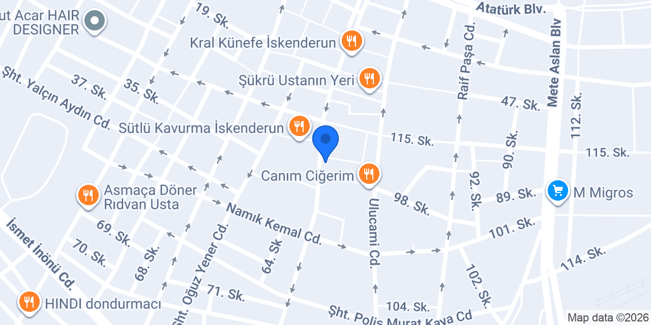 Mavi - İskenderun Cadde konumu