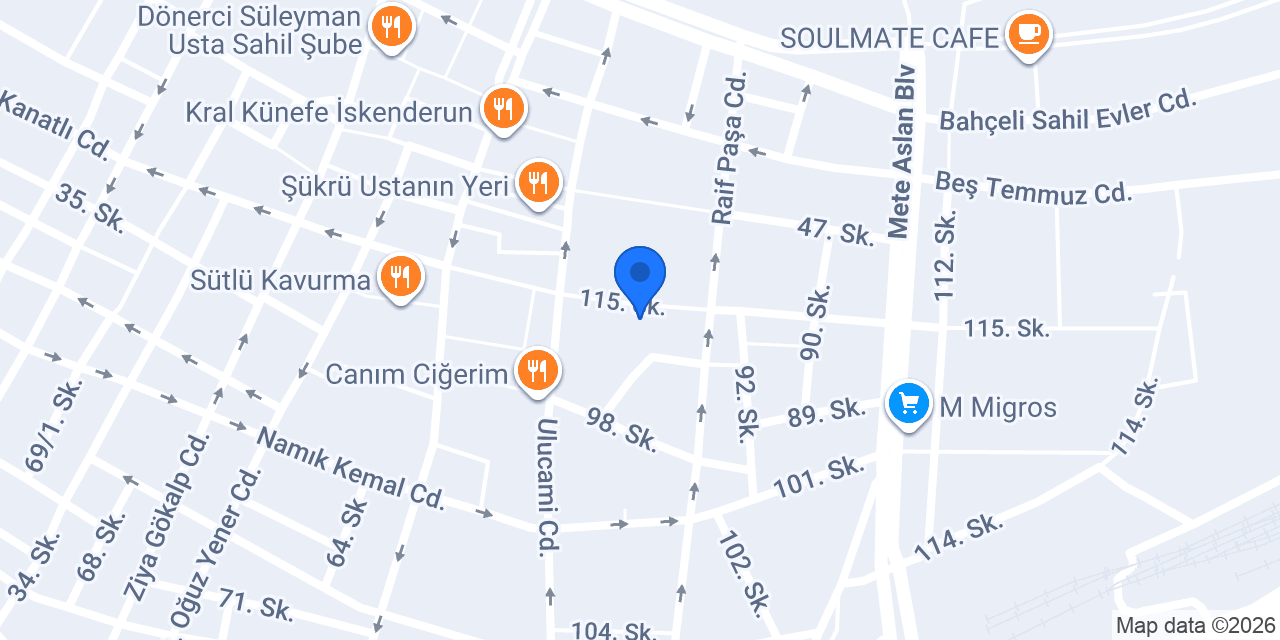 Yapı Kredi - İskenderun Körfez Şubesi konumu