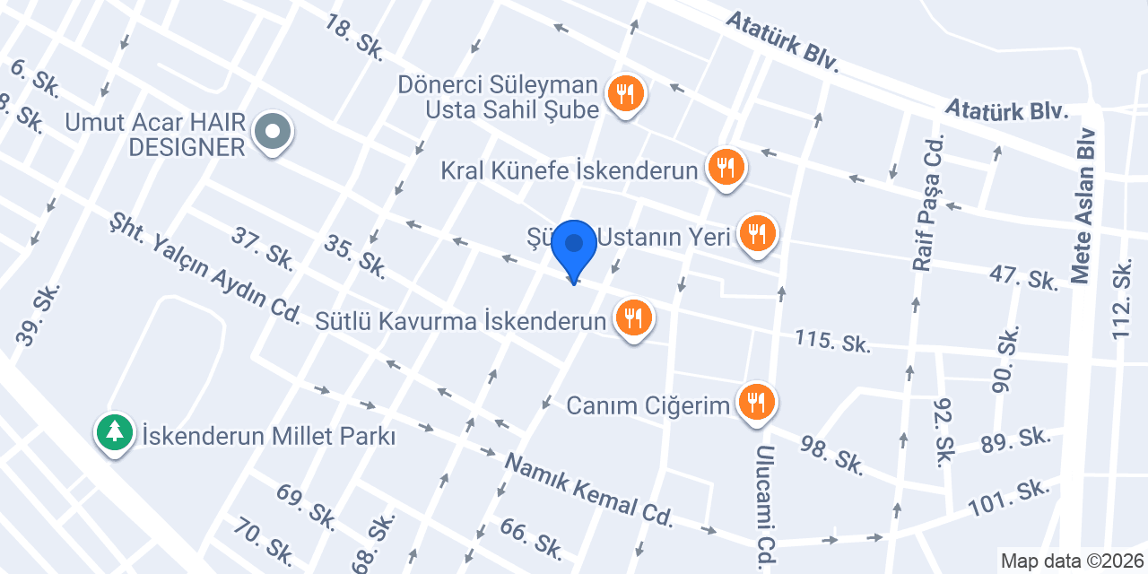 DÜDANLI BEY ÇİĞKÖFTE İSKENDERUN konumu