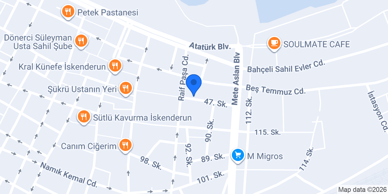İskenderun Fiber İnternet konumu