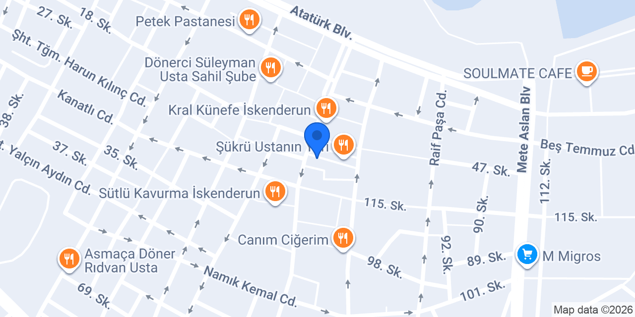 İskenderun Çağlar Spa konumu