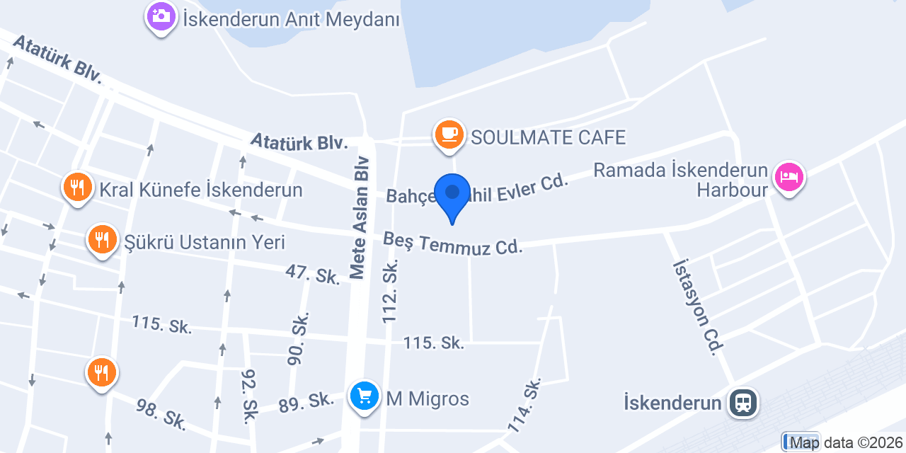 İskenderun İlçe Emniyet Müdürlüğü konumu