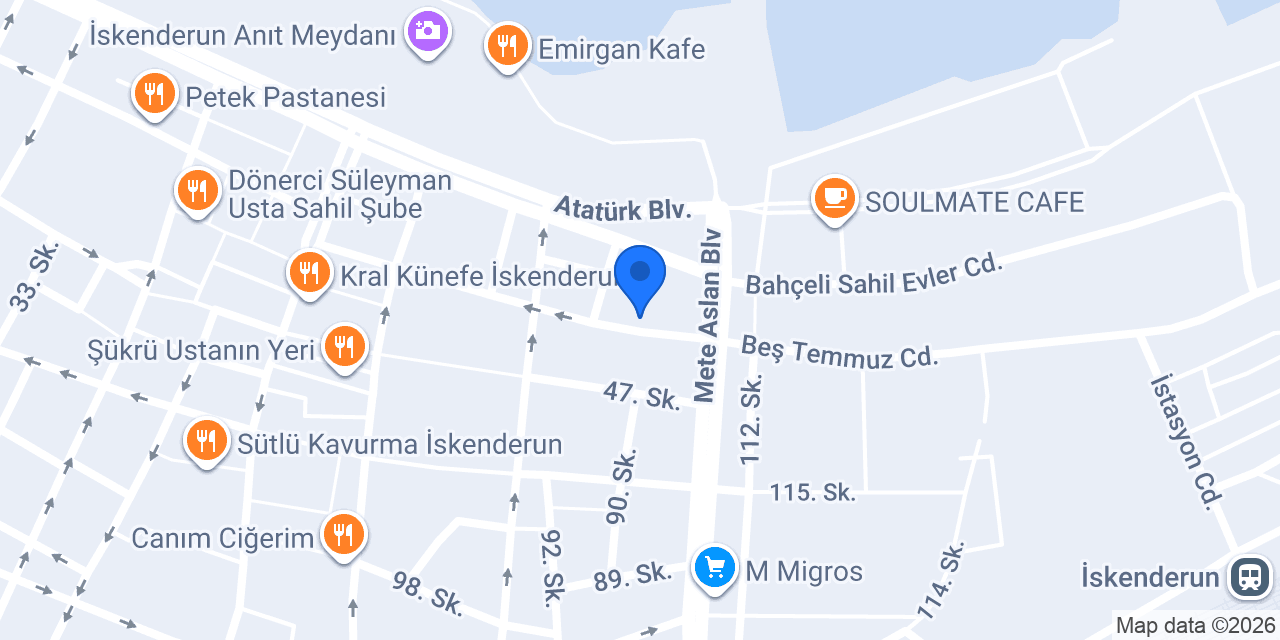 İskenderun İlçe Sağlık Müdürlüğü konumu