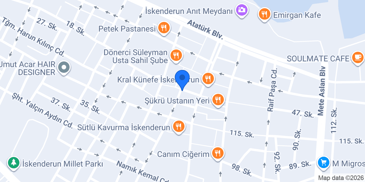Tunara İskenderun Estetik ve Güzellik konumu