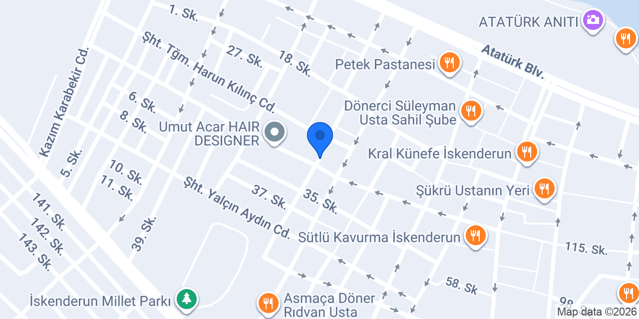 Mert Ercan Hair Studio İskenderun konumu