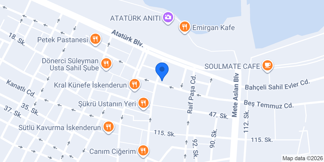 Garanti BBVA İskenderun Şubesi konumu