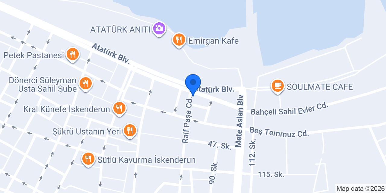 Kuveyt Türk İskenderun Şubesi konumu