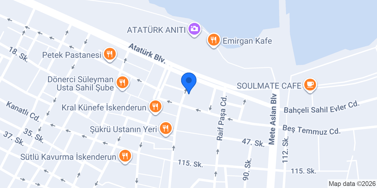 TEB İskenderun Şubesi konumu