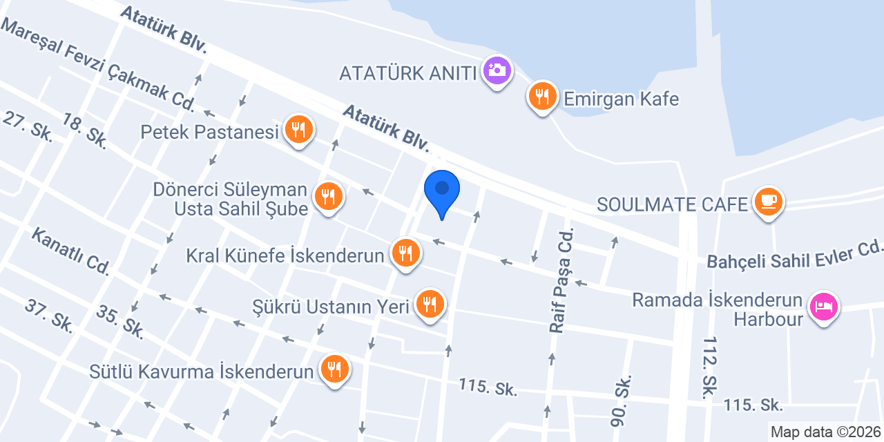 İskenderun Kaymakamlığı konumu