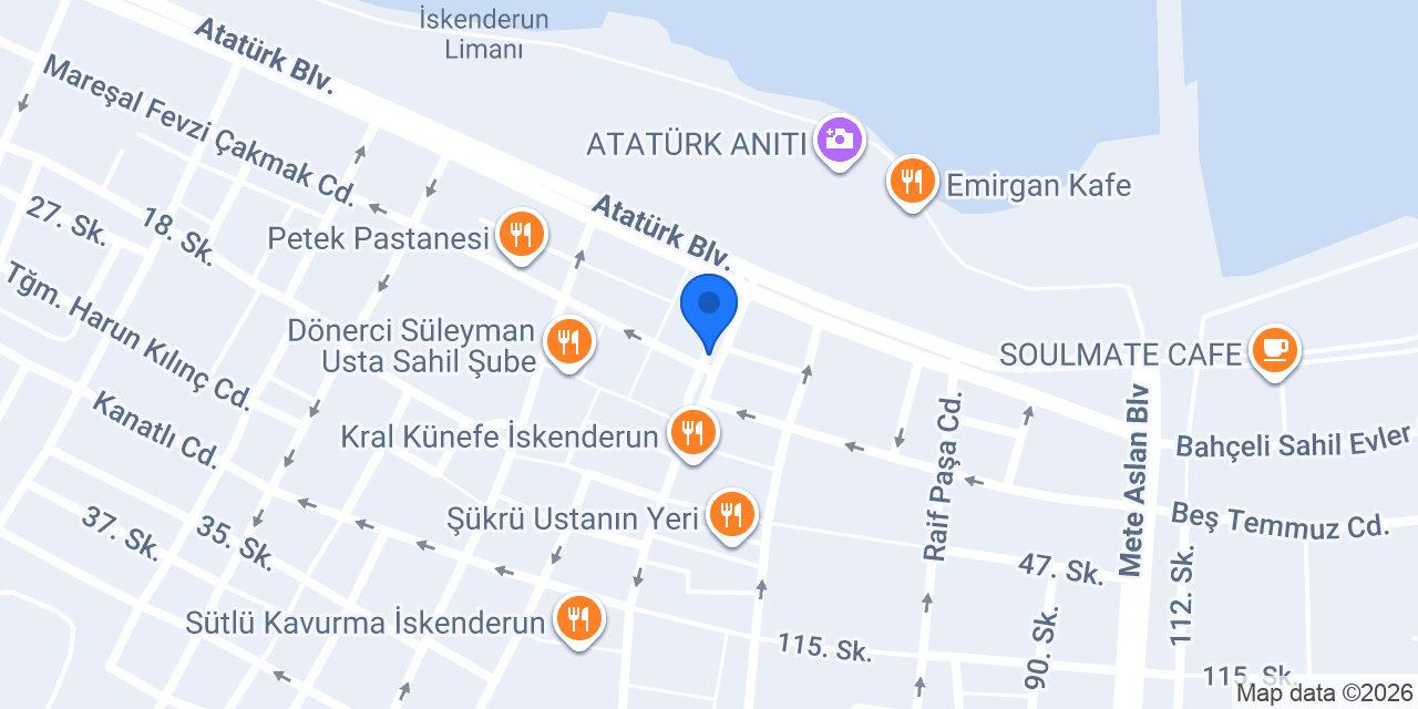 Türkiye Finans İskenderun Şubesi konumu
