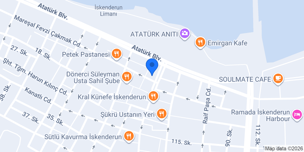 İskenderun Çocuk Diş Hekimi Dr. Dt. Sultan Bedir konumu