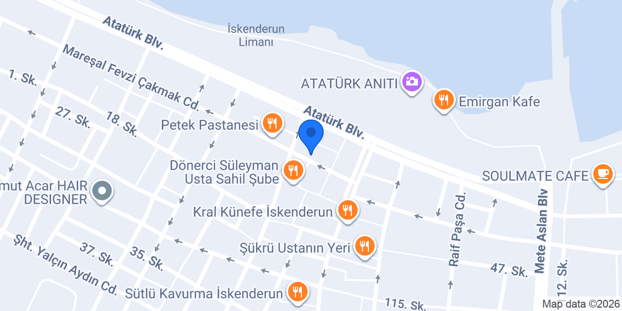 İskenderun TERZİ Cem FAKIOĞLU Kişiye özel dikim evi konumu